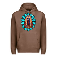 Chestnut Gemstone Lady Of Guadalupe Premium Hoodie - RanaPortraitStore