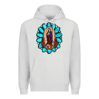 Dove Grey Gemstone Lady Of Guadalupe Premium Hoodie - RanaPortraitStore