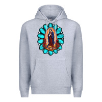 Heather Grey Gemstone Lady Of Guadalupe Premium Hoodie - RanaPortraitStore