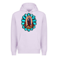 Lilac Gemstone Lady Of Guadalupe Premium Hoodie - RanaPortraitStore