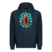 Navy Gemstone Lady Of Guadalupe Premium Hoodie - RanaPortraitStore