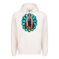 Pale Pink Gemstone Lady Of Guadalupe Premium Hoodie - RanaPortraitStore