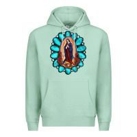 Seafoam Gemstone Lady Of Guadalupe Premium Hoodie - RanaPortraitStore
