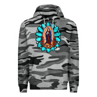 Slate Camo Gemstone Lady Of Guadalupe Premium Hoodie - RanaPortraitStore