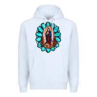 White Gemstone Lady Of Guadalupe Premium Hoodie - RanaPortraitStore