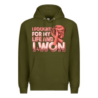 Army Green i fought for my life and i won uterine cancer peac Premium Hoodie - texasbilliewilder