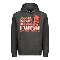 Charcoal Heather i fought for my life and i won uterine cancer peac Premium Hoodie - texasbilliewilder
