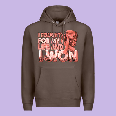 Premium Hoodie i fought for my life and i won uterine cancer peac