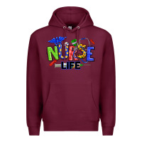 Burgundy autism nurse life Premium Hoodie - texasbilliewilder