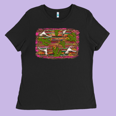 Cinco De Mayo Bullskull And Cactus Ladies Tee Designed By Artiststas