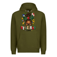 Army Green registrar life afro messy bun Premium Hoodie - texasbilliewilder