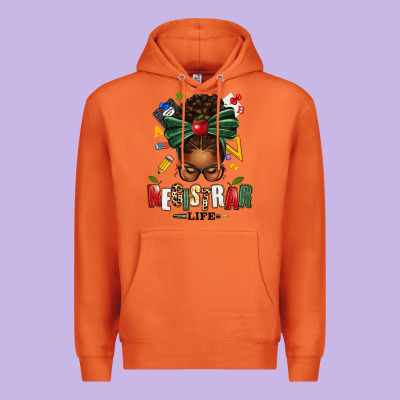 Premium Hoodie registrar life afro messy bun