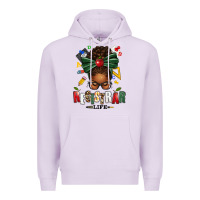 Lilac registrar life afro messy bun Premium Hoodie - texasbilliewilder