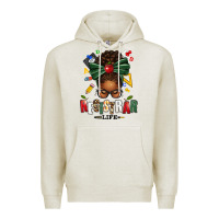 Oatmeal Heather registrar life afro messy bun Premium Hoodie - texasbilliewilder