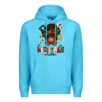 Ocean Blue registrar life afro messy bun Premium Hoodie - texasbilliewilder