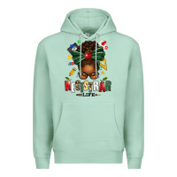 Seafoam registrar life afro messy bun Premium Hoodie - texasbilliewilder