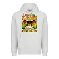 Dove Grey I paused my game celebrate Juneteenth Premium Hoodie - texasbilliewilder