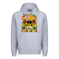 Heather Grey I paused my game celebrate Juneteenth Premium Hoodie - texasbilliewilder
