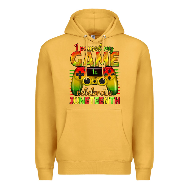 I Paused My Game Celebrate Juneteenth Premium Hoodie by texasbilliewilder | Teevron