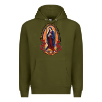 Army Green Our Lady Of Guadalupe Premium Hoodie - RanaPortraitStore