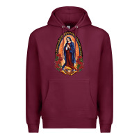 Burgundy Our Lady Of Guadalupe Premium Hoodie - RanaPortraitStore