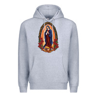 Heather Grey Our Lady Of Guadalupe Premium Hoodie - RanaPortraitStore