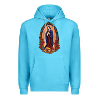 Ocean Blue Our Lady Of Guadalupe Premium Hoodie - RanaPortraitStore
