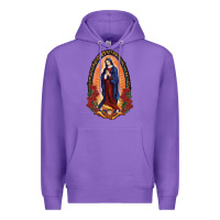 Purple Our Lady Of Guadalupe Premium Hoodie - RanaPortraitStore