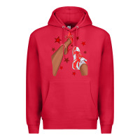 Cardinal Bright Red Afro Girl Sneakers and Heels Premium Hoodie - texasbilliewilder