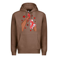 Chestnut Bright Red Afro Girl Sneakers and Heels Premium Hoodie - texasbilliewilder