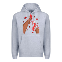 Heather Grey Bright Red Afro Girl Sneakers and Heels Premium Hoodie - texasbilliewilder