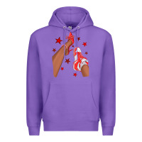 Purple Bright Red Afro Girl Sneakers and Heels Premium Hoodie - texasbilliewilder
