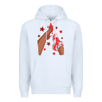 White Bright Red Afro Girl Sneakers and Heels Premium Hoodie - texasbilliewilder