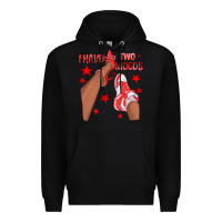 Black Bright Red I Have Two Moods Afro Girl Sneakers Premium Hoodie - texasbilliewilder