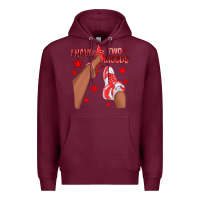 Burgundy Bright Red I Have Two Moods Afro Girl Sneakers Premium Hoodie - texasbilliewilder