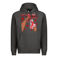 Charcoal Heather Bright Red I Have Two Moods Afro Girl Sneakers Premium Hoodie - texasbilliewilder