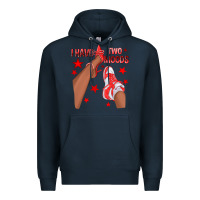 Navy Bright Red I Have Two Moods Afro Girl Sneakers Premium Hoodie - texasbilliewilder