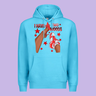 Premium Hoodie Bright Red I Have Two Moods Afro Girl Sneakers