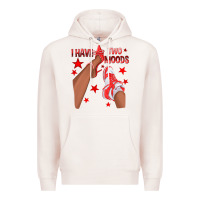 Pale Pink Bright Red I Have Two Moods Afro Girl Sneakers Premium Hoodie - texasbilliewilder