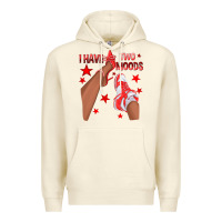 Sandshell Bright Red I Have Two Moods Afro Girl Sneakers Premium Hoodie - texasbilliewilder