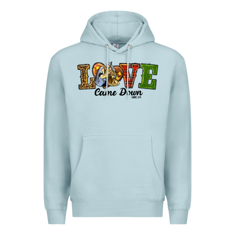 Love Came Down Baby Jesus Christmas Premium Hoodie by RanaPortraitStore | Teevron