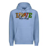 Colony Blue Love Came Down Baby Jesus Christmas Premium Hoodie - RanaPortraitStore