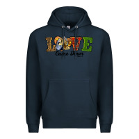 Navy Love Came Down Baby Jesus Christmas Premium Hoodie - RanaPortraitStore