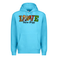 Ocean Blue Love Came Down Baby Jesus Christmas Premium Hoodie - RanaPortraitStore