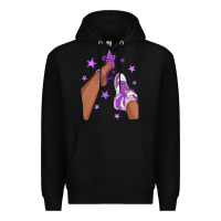 Black Purple Afro Girl Sneakers and Heels Premium Hoodie - texasbilliewilder