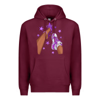 Burgundy Purple Afro Girl Sneakers and Heels Premium Hoodie - texasbilliewilder