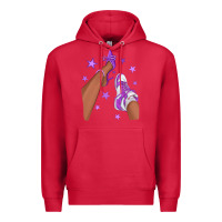 Purple Afro Girl Sneakers And Heels Premium Hoodie | Teevron