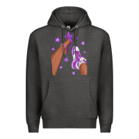 Charcoal Heather Purple Afro Girl Sneakers and Heels Premium Hoodie - texasbilliewilder