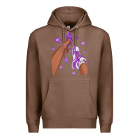 Chestnut Purple Afro Girl Sneakers and Heels Premium Hoodie - texasbilliewilder