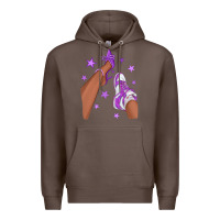 Coffee Purple Afro Girl Sneakers and Heels Premium Hoodie - texasbilliewilder
